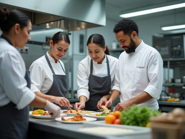Selera Harmoni kitchen team preparing food in a professional kitchen environment