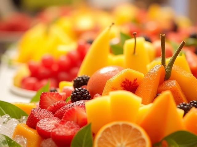 Refreshing fruit display at a catering event