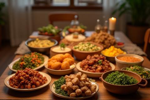 Food setup for a private home party or gathering